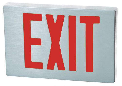 Cast aluminum led exit sign w/ red lettering, aluminum housing &amp;amp; aluminu for sale