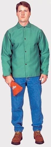 new Stanco FR630-XXL 30&#034; Cotton Welding Coat, Flame Resistant, Size:2XL, Green