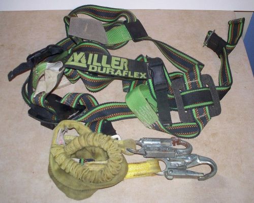 Miller DURAFLEX Stretchable Safety Harness &amp; Miller Manyard ~ 310 lbs ~  L@@K