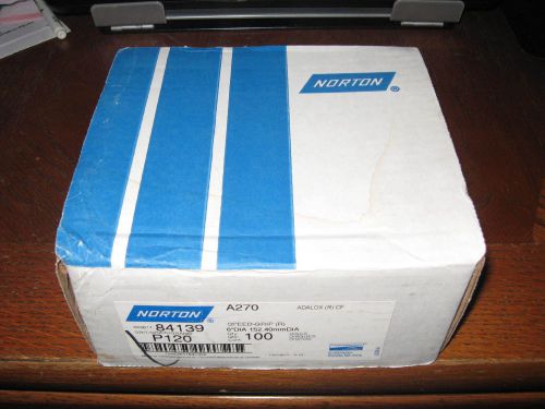 Norton 84139 6&#034; Speed-Grip A270 Sanding Abrasive Discs P120 120 Grit Box of 100