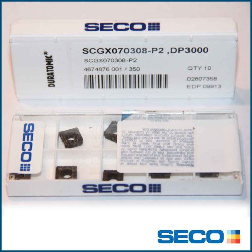 SCGX 070308 P2 DP3000 SECO ** 10 INSERTS *** FACTORY PACK ***