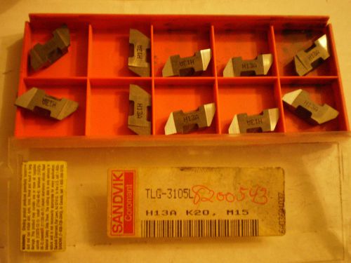 Box of 10 sandvik tlg-3105l h13a carbide inserts grooving nib 10 pcs for sale