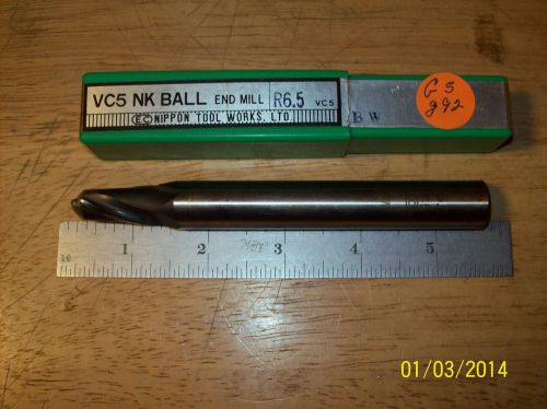 Ball Endmill H.S.S. Metric R6.5 x 13 x 5-3/8”Lg See DESCRIPTION FOR Condition