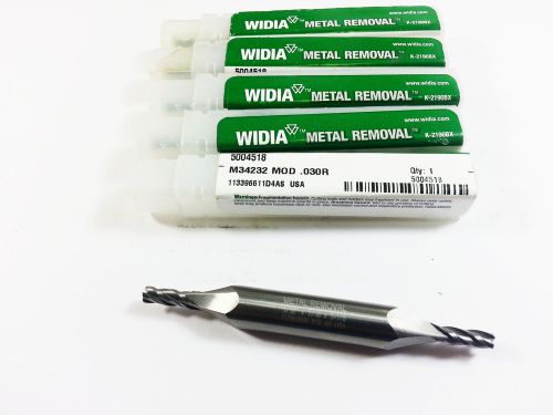 5/32&#034; (lot of 5) widia metal removal solid carbide .030cr 4fl de end mill m594 for sale