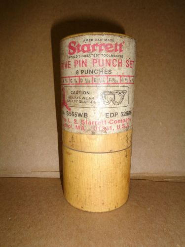 Vintage Starrett Drive Pin Punch Set S565WB  8 piece Made USA