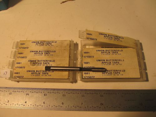 8 pc union butterfield 1/4&#034;-28nf bott forming taps hss applix 2b sb 4f mxr(17) for sale