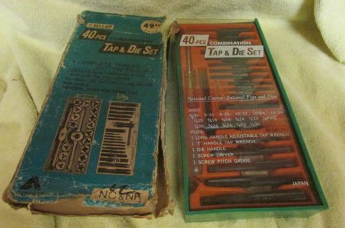 Vintage alltrade 40 piece screw pitch tap &amp; die set in box made in japan for sale