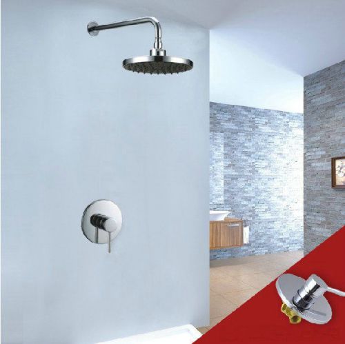 Simple 8&#034; Chrome Brass Bathroom Rainfall Shower Head With Valve SetDD-4109