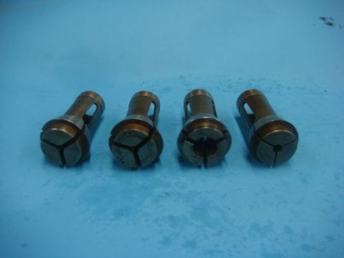 BROWN &amp; SHARPE #11 ROUND COLLETS, 4 PCS. TOTAL. 1/8&#034;, 1/4&#034;, 9/64&#034;, 19/32&#034;