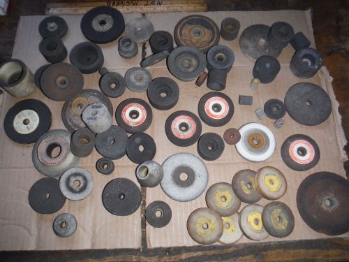 PILE OF ACME NORTON OTHER ID TOOL POST GRINDER GRINDING WHEELS STONES POINTS