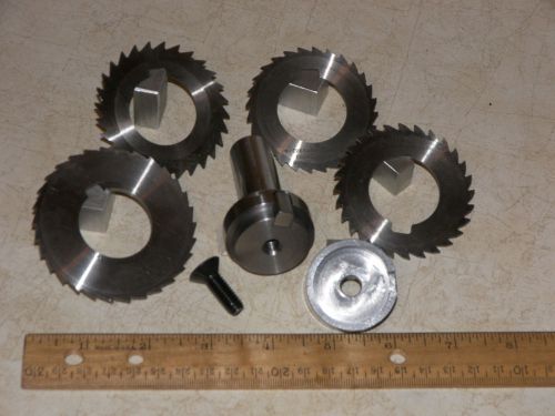 1.250&#034; slitting saw arbor &amp; 4x milling cutters       wow! for sale