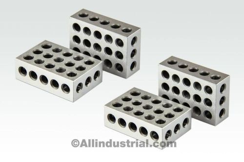 2 MATCHED PAIRS ULTRA PRECISION 1-2-3 BLOCKS 23 HOLES .0001&#034; MACHINIST 123