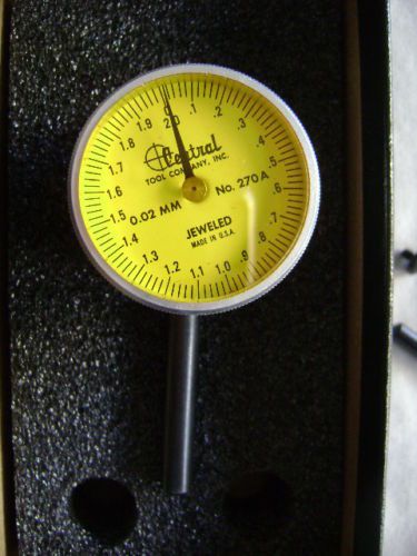 Central Tool Metric Dial Indicator 4394 No. 270A Jeweled with Box