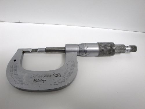 Mitutoyo 0-1&#034; carbide blade micrometer .0001&#034; - # 122 - 135 for sale