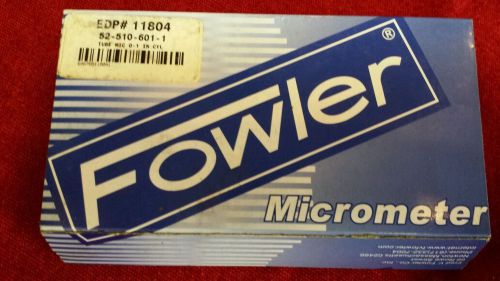 USED FOWLER 52-510-601 TUBE MICROMETER 0-1&#034; CYL.  0.0001&#034;