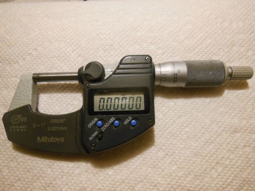 MITUTOYO O-1&#034; COOLENT PROOF DIGITAL MICROMETER MOD 293-340 EXCELLENT CONDITION