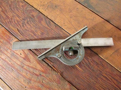 Vintage Protractor Head With 12&#039;&#039; Blade &amp; Intact Level Vial LQQK!