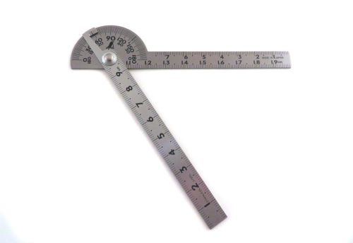 Shinwa Japanese Stainless Steel Protractor 40 mm, 3 1/2&#034; Round Head 629875