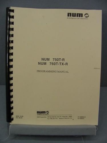 NUM CNC 750T-R &amp; 760T-TX-R Programming Manual