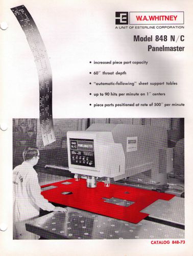 W.A. Whitney Model 484 N/C Panelmaster Catalog