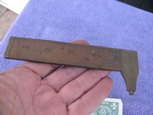 Lufkin USA 5&#034; brass wood caliper rule tools machinist toolmaker tool old antique