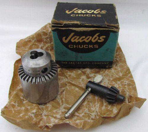 Vintage NOS Jacobs Drill Plain Bearing Chuck Model 7B 3/8&#034; - 24 0 - 1/4&#034; W/Box