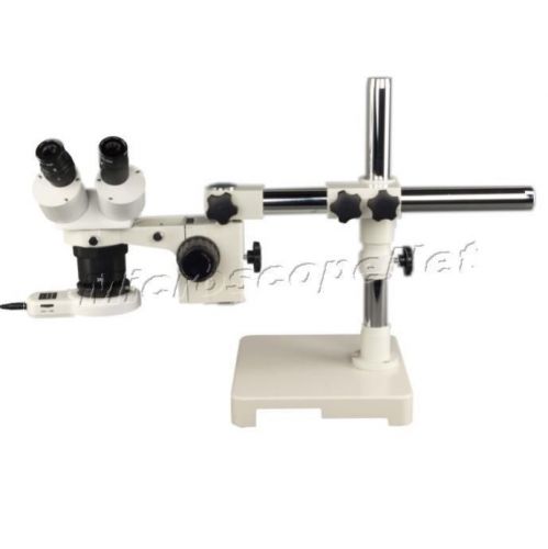 10X-20X-30X-60X Boom Stand Single-bar Binocular Stereo Microscope+54 LED Light