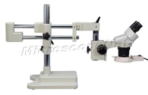 Binocular Stereo Microscope 20X-40X-80X Boom Stand w 8W Ring Light