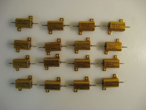 (wd) cmc10 100 ohm 10w resistor, al case, 1% prec. chassis mount (lot of 16) new for sale