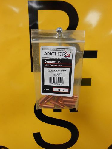 NEW (10) PACK 11-35 TWEECO STYLE CONTACT TIPS BY ANCHOR .035&#034; WIRE