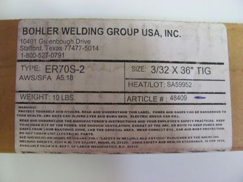 New bohler  er70s-2 er70s2 48409 welding wire 3/32&#034; x 36&#034; 10# 10 lbs for sale