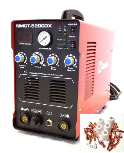 Simadre plasma cutter 5200dx 50a +30 cons 200a tig arc mma welder 110/220v 2014 for sale