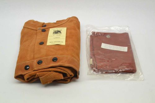 NEW REVCO 14 IN LARGE SIZE LEATHER WELDERS SLEEVE BIB OVERALLS B474584