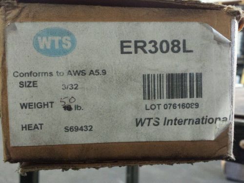 WTS ER308L 3/32&#034; x 36&#034; x 50Lb. Box of Tig Wire