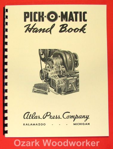 Atlas pick-o-matic lathe hand book manual 0041 for sale