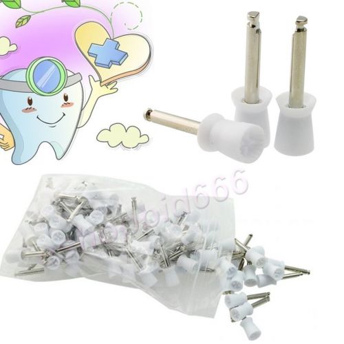 100 PCS Dental Polishing Polish Prophy Cup Brush 4 Webbed White Color Latch Type