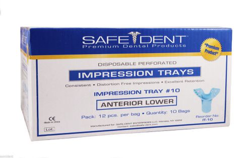 Safedent plastic disposable impression tray # 10 anterior lower /2 bag of 12 pcs for sale