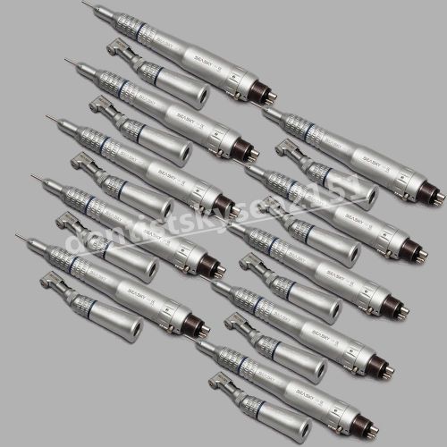 10x Dental Low Speed Handpieces Kits Contra Angle Air Motor Straight Cone 4 Hole