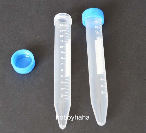 50pcs 15ml conical bottom micro centrifuge tubes screw blue caps on rack for sale