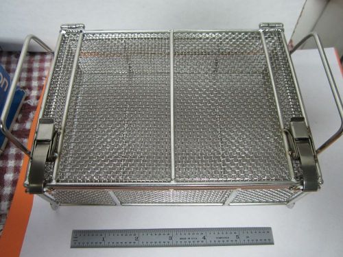 STAINLESS STEEL MESH CONTAINER FOR CLEANING LASER OPTICS VERY NICE BIN#A3-SQ