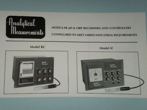 Analytical Measurements pH Controller Recorder RC/IC 1 WARRANTY