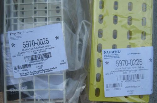 Nalgene #5970-0225 25mm test tube rack lot x2 yellow new for sale