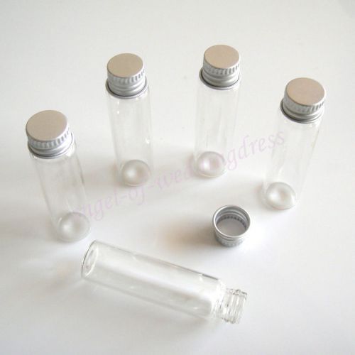 5 Pcs 16x60mm Tiny Small Clear Bottles Glass Vials 6.0ml 3/2 Dram W/ Screw Caps