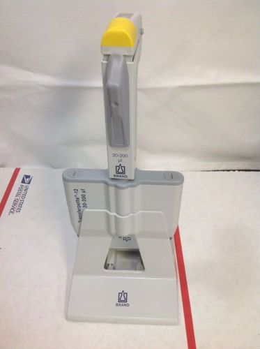 BrandTech Transferpette 12 Channel Manual Pipette, 20-200 uL #2 with stand