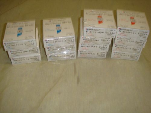 LOT OF 14 BOXES OF HENRY SCHEIN 72CT MICROSCOPE SLIDES -NEW!