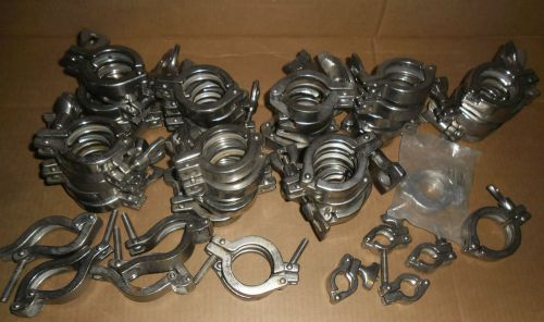 1 lot 1/2&#034;, 1&#034; &amp; 1 1/2&#034; sanitary stainless tri-clamp style clamps 44pcs for sale
