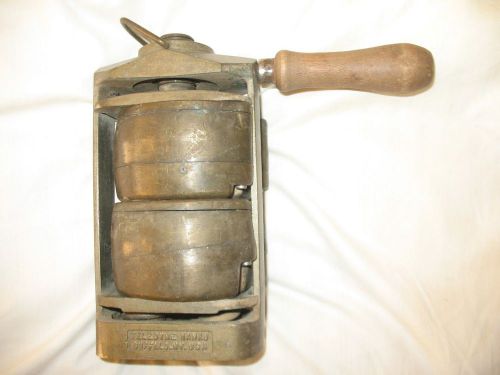 Vintage solid brass hanau dental lab press &amp; 2 solid brass flasks+ allen wrench for sale