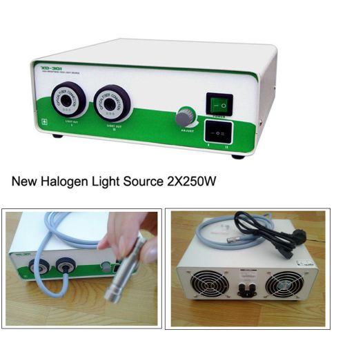 New CE Halogen Light Source 2X250W+Fiber Optical Cable 4X1800mm fit Storz Wolf