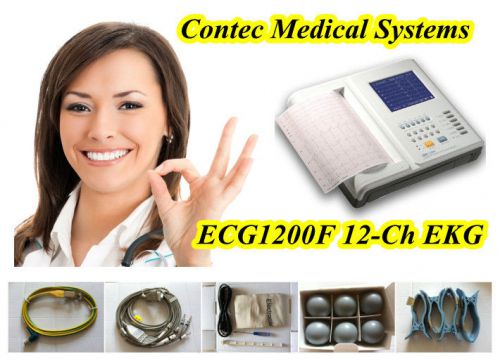 CE Digital 12 Channel 3/6/12 lead ECG EKG electrocardiograph w Printer,ECG1200F