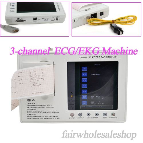 Ekg-903a3 12-lead digital 3-channel electrocardiograph ecg/ekg machine ce interp for sale